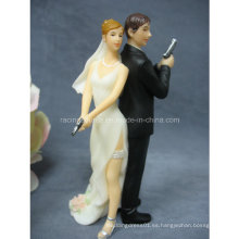 Espejo atractivo estupendo estupendo de la alta calidad &quot;casando la novia y el novio Figurine del topper de la torta